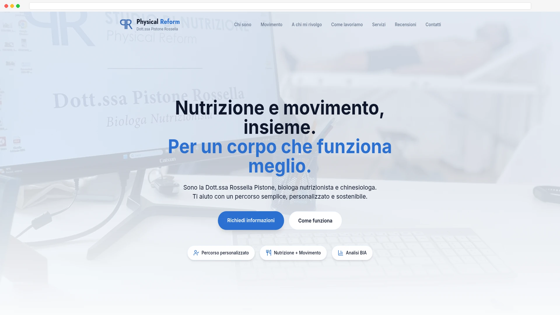 Sito web Physical Reform